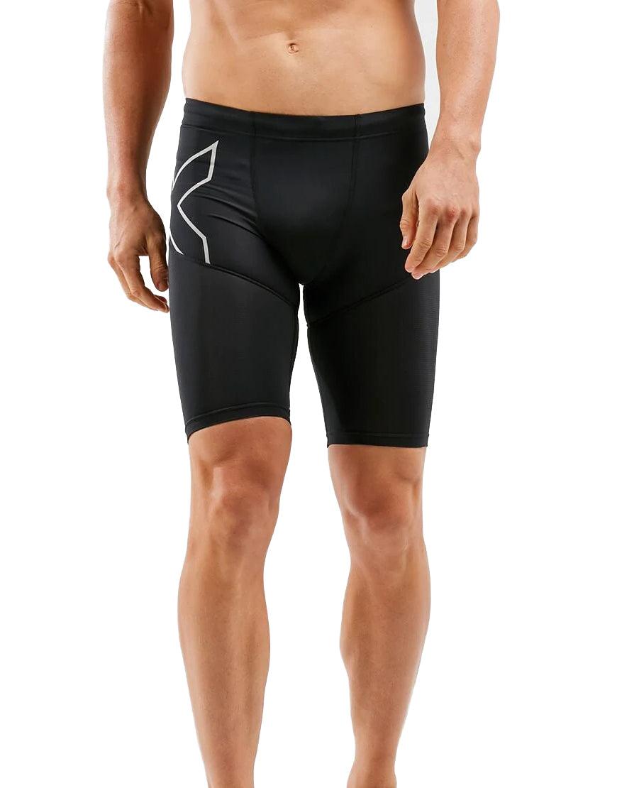Men's 2XU Aero Vent Compression Shorts :Black | Silver Reflective