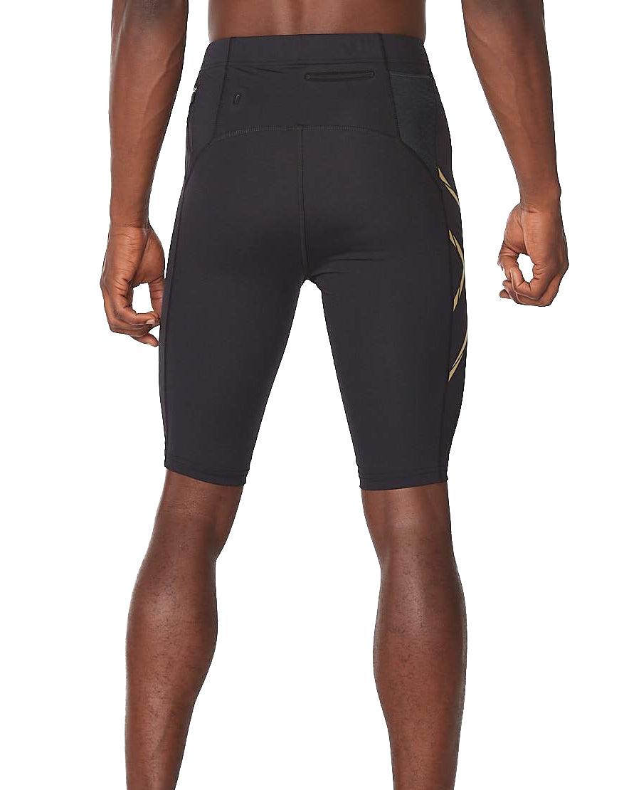 Men's 2XU Light Speed Compression Shorts :Black | Gold Reflective
