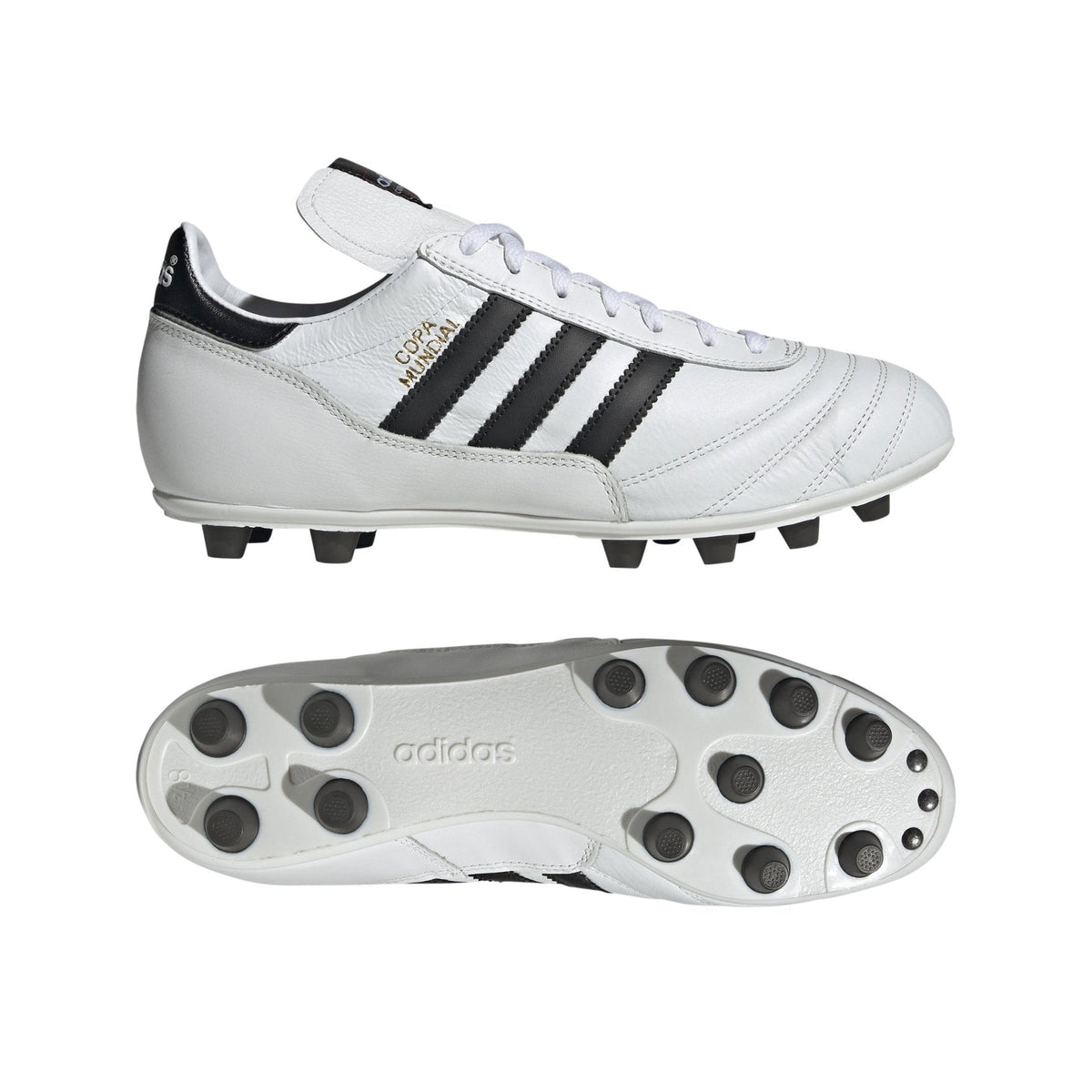 adidas Copa Mundial FG Firm Ground Soccer Cleats - White/Black/Gold