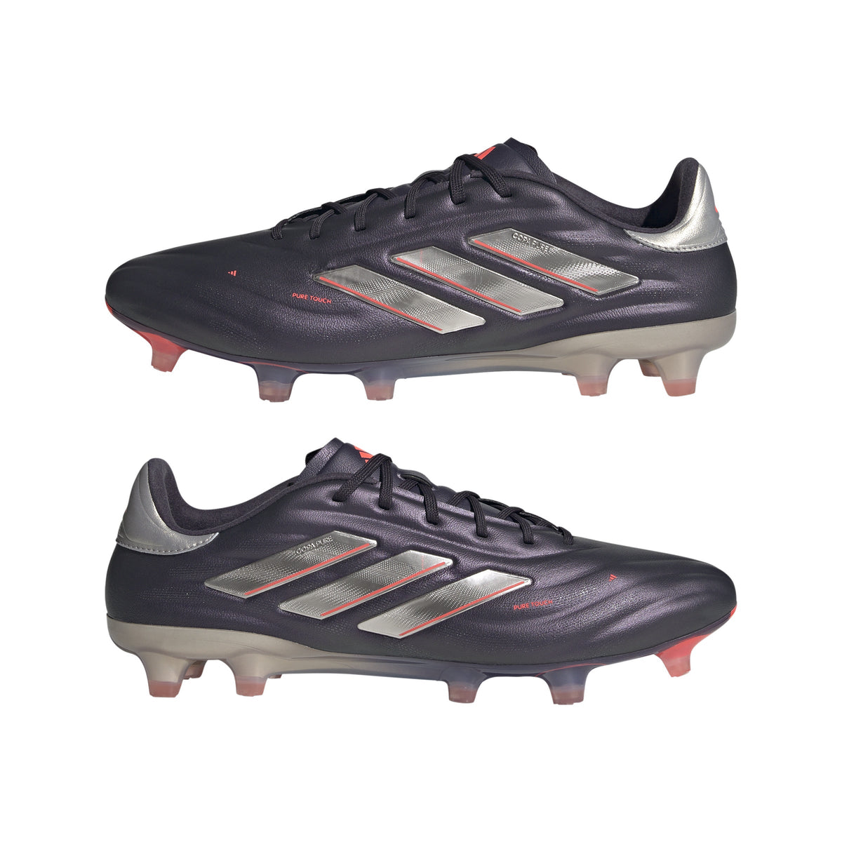 adidas Copa Pure 2 Elite Firm Ground Soccer Cleats - Black/Platin Metallic/Turbo
