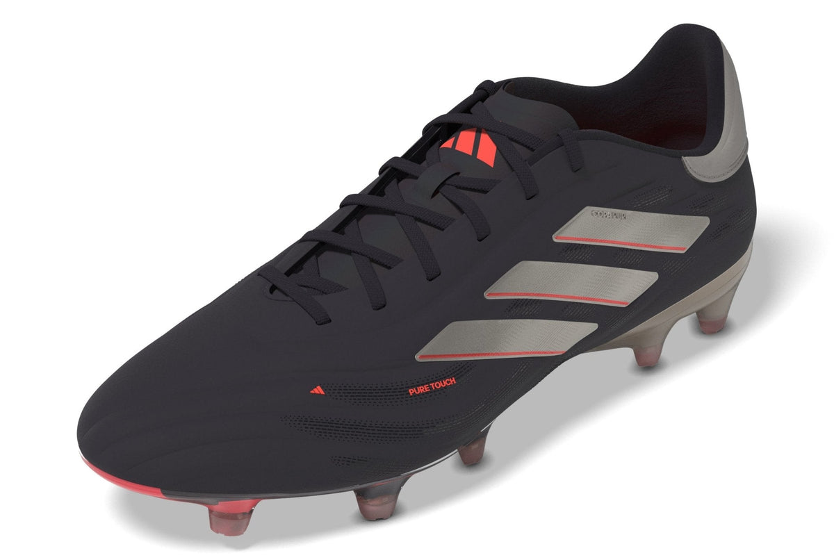 adidas Copa Pure 2 Elite Firm Ground Soccer Cleats - Black/Platin Metallic/Turbo