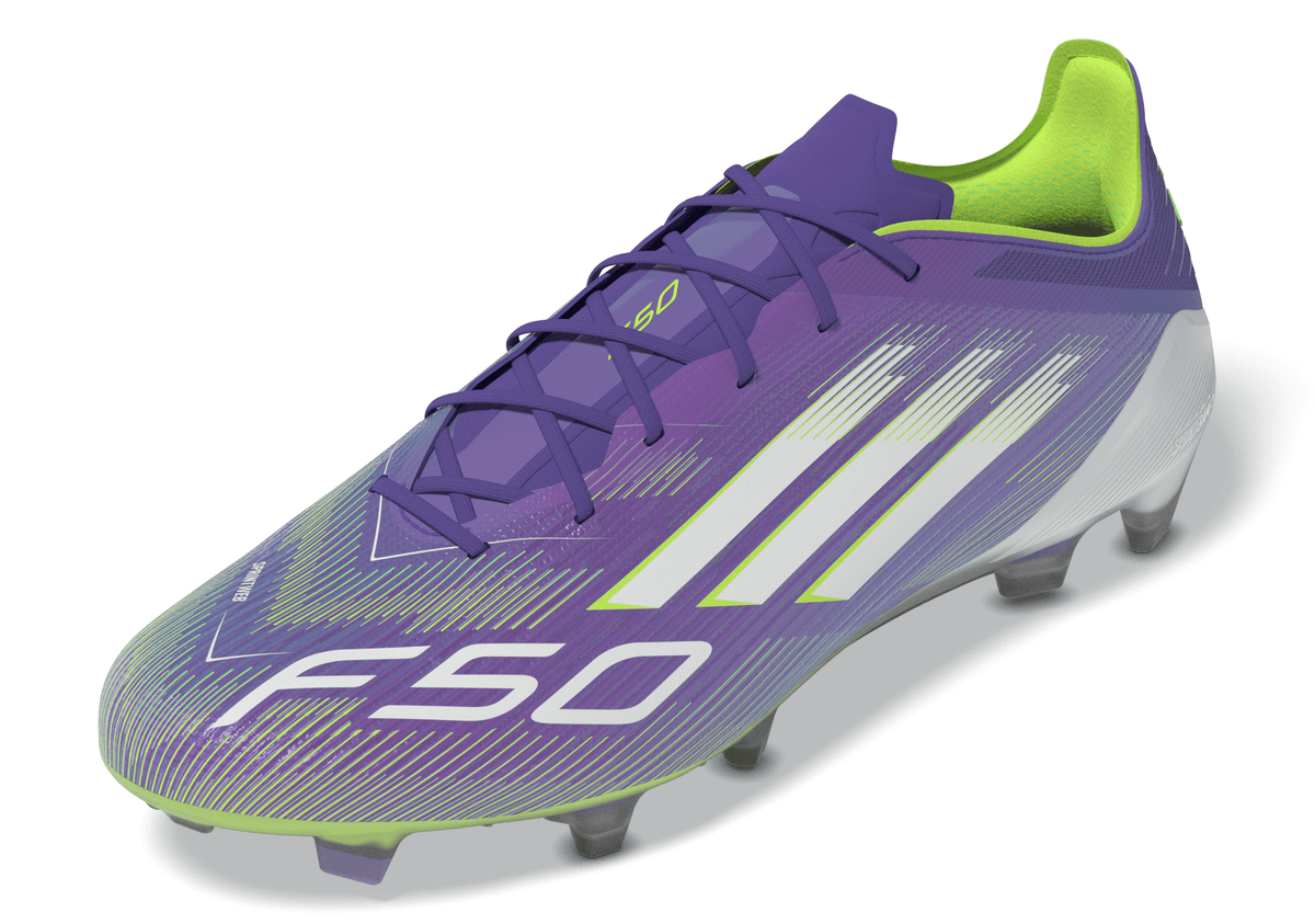 adidas F50 Elite Firm Ground Soccer Cleats- Purple/White/Lemon