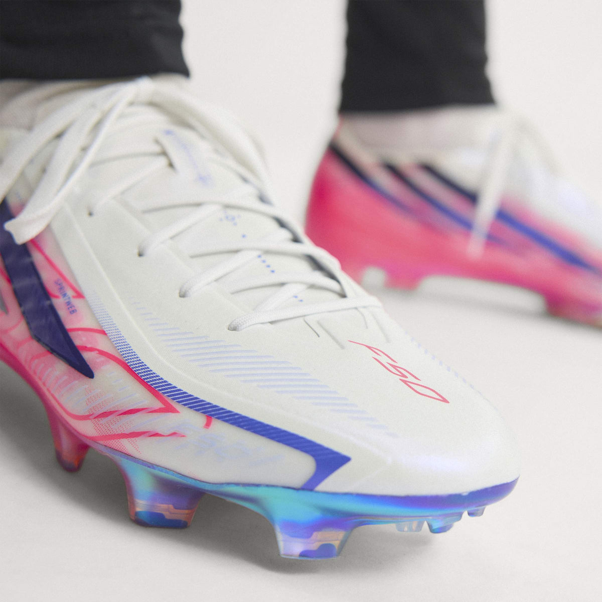 adidas F50 Hyperfast Elite Firm Ground Men's Soccer Cleats - White/Solar Turbo/Purple
