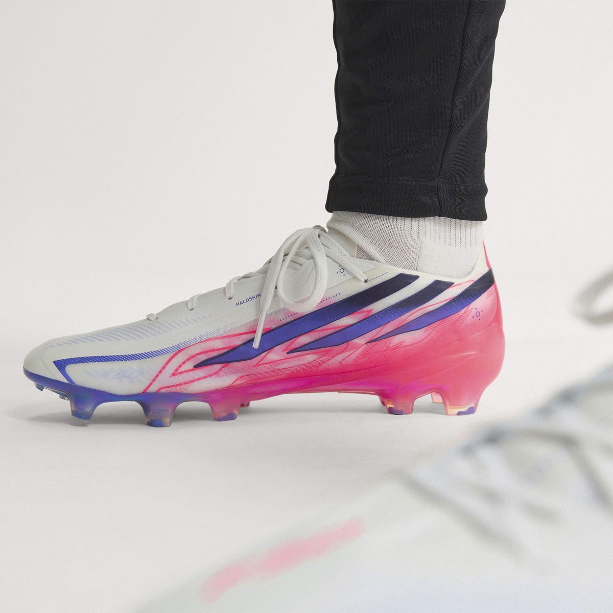 adidas F50 Hyperfast Elite Firm Ground Men's Soccer Cleats - White/Solar Turbo/Purple