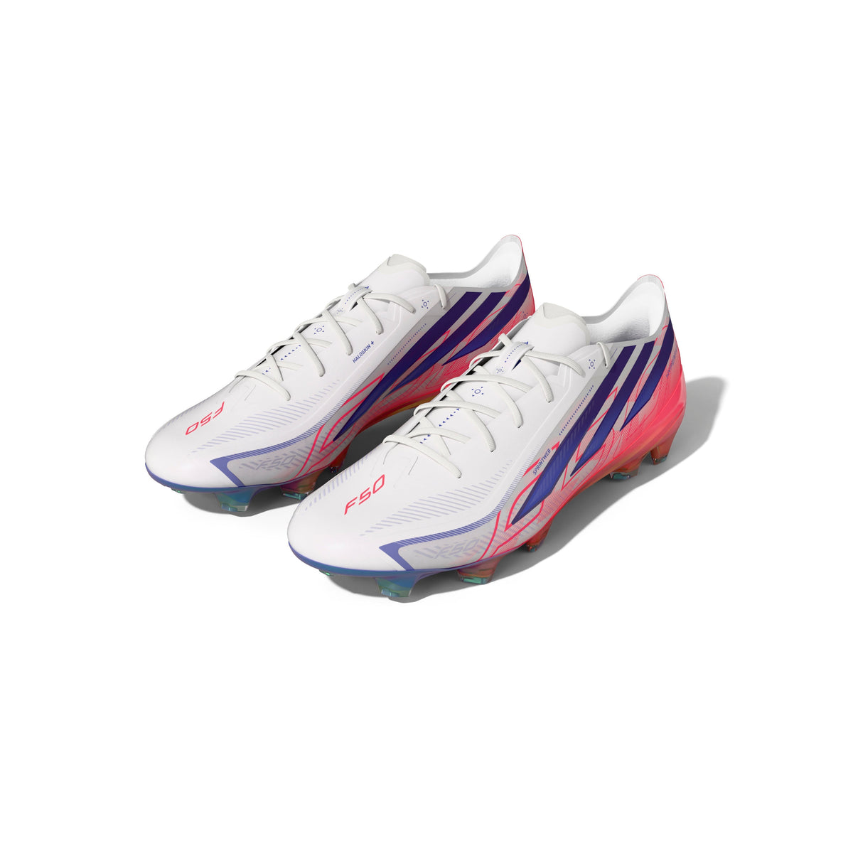 adidas F50 Hyperfast Elite Firm Ground Men's Soccer Cleats - White/Solar Turbo/Purple