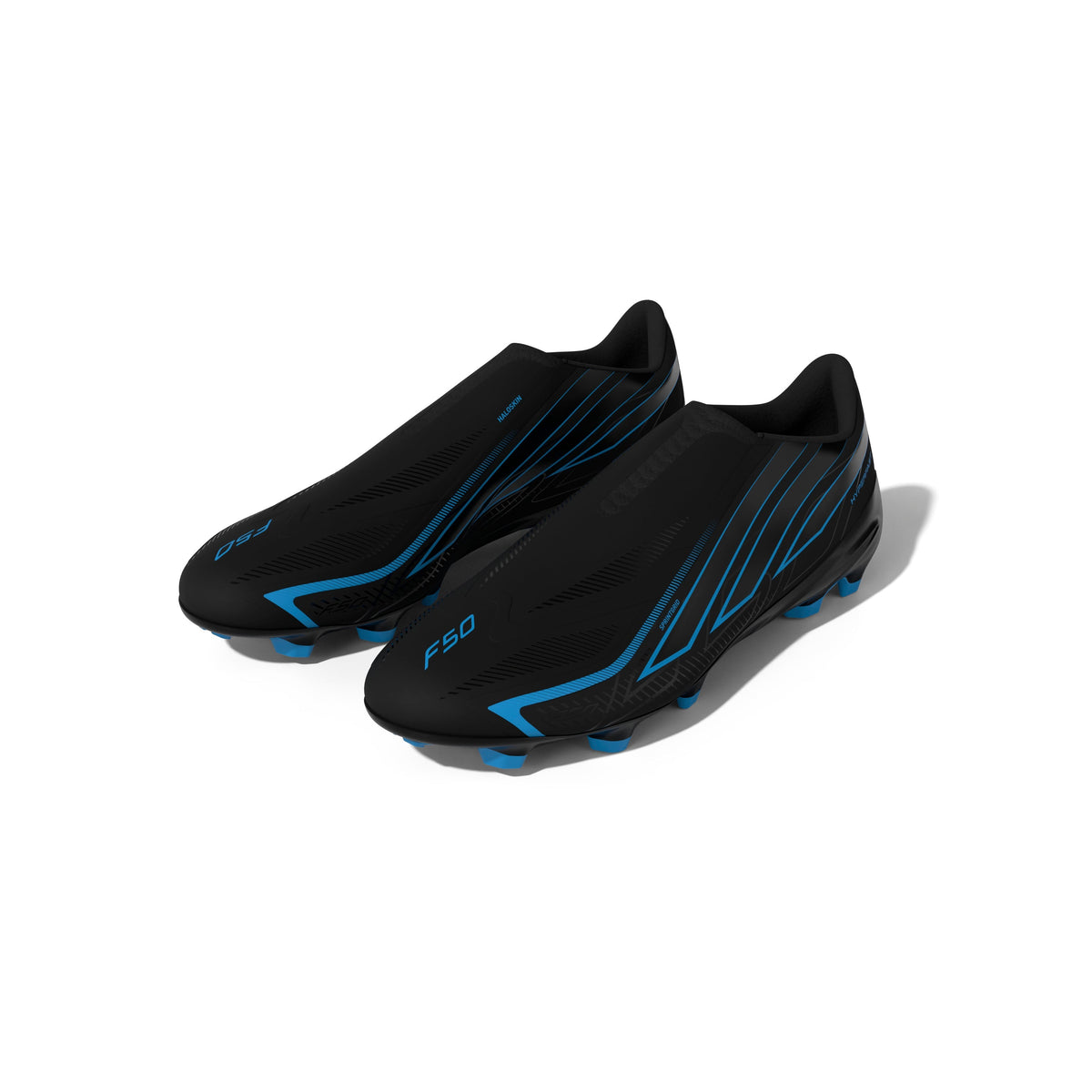 adidas F50 Hyperfast League Laceless FG Firm Ground Men's Soccer Cleats - Black/Blue
