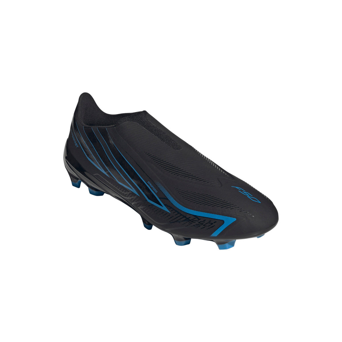 adidas F50 Hyperfast League Laceless FG Firm Ground Men's Soccer Cleats - Black/Blue