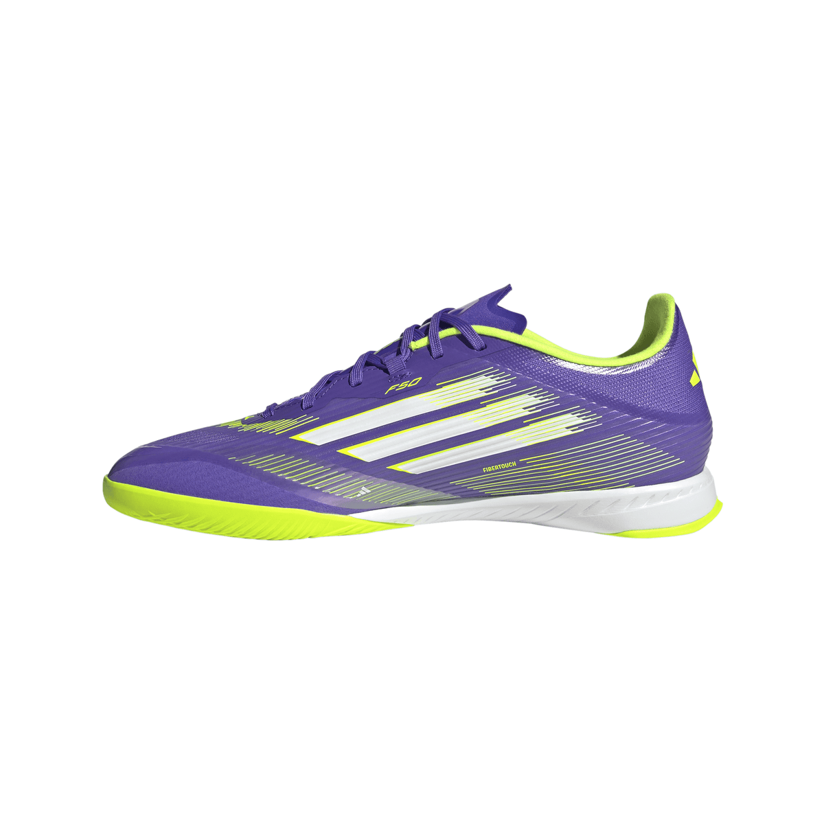 adidas F50 League Indoor Soccer Shoes - Purple/White/Lemon