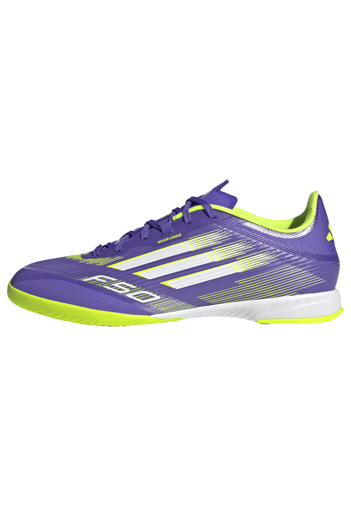 adidas F50 League Indoor Soccer Shoes - Purple/White/Lemon
