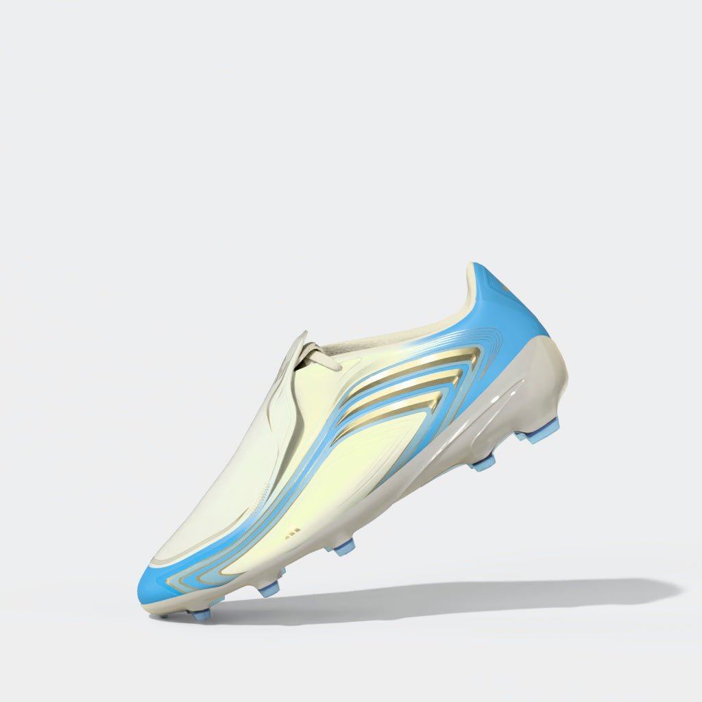 adidas F50 Messi Elite FG Firm Ground Youth Soccer Cleats - Ivory/Blue