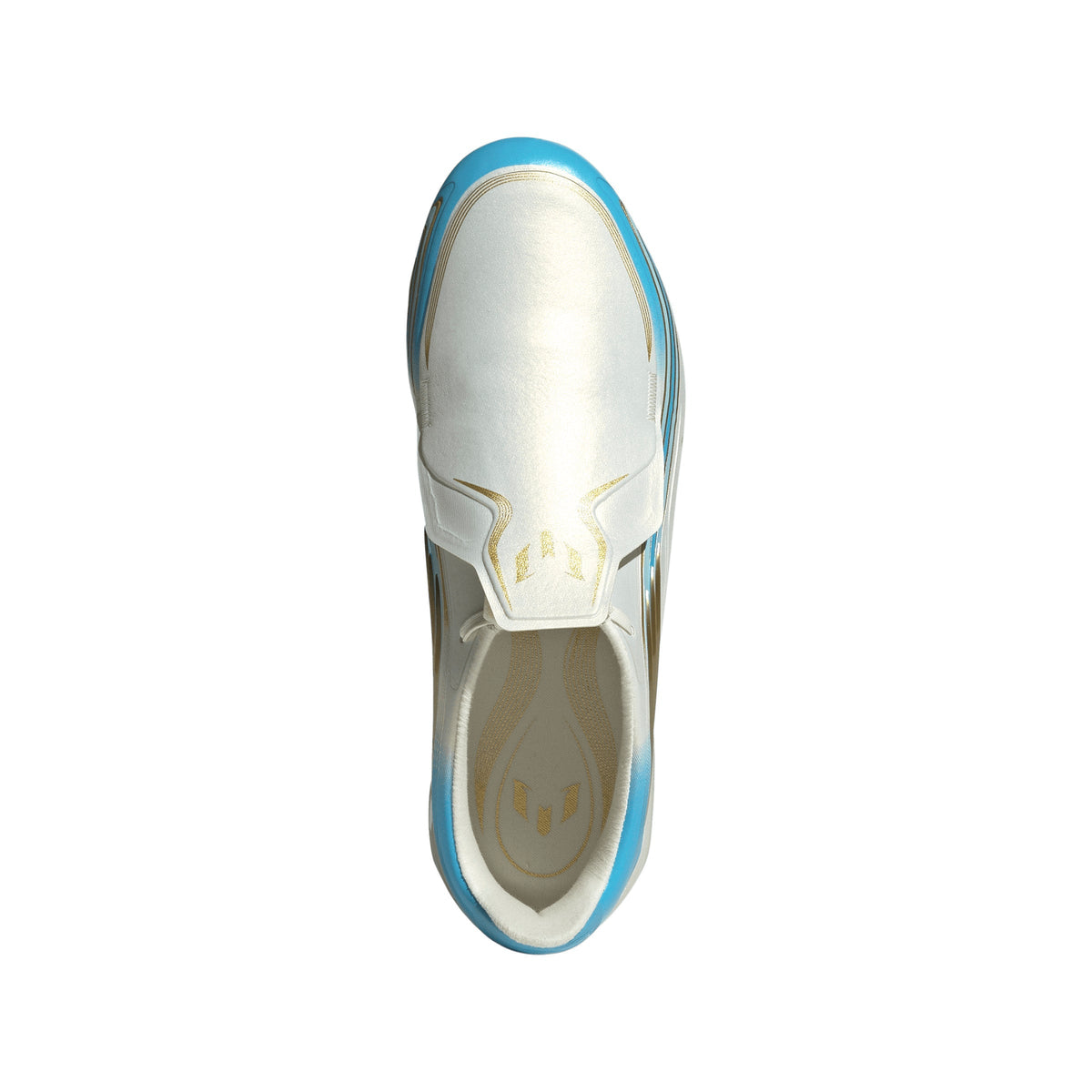 adidas F50 Messi Elite FG Firm Ground Youth Soccer Cleats - Ivory/Blue