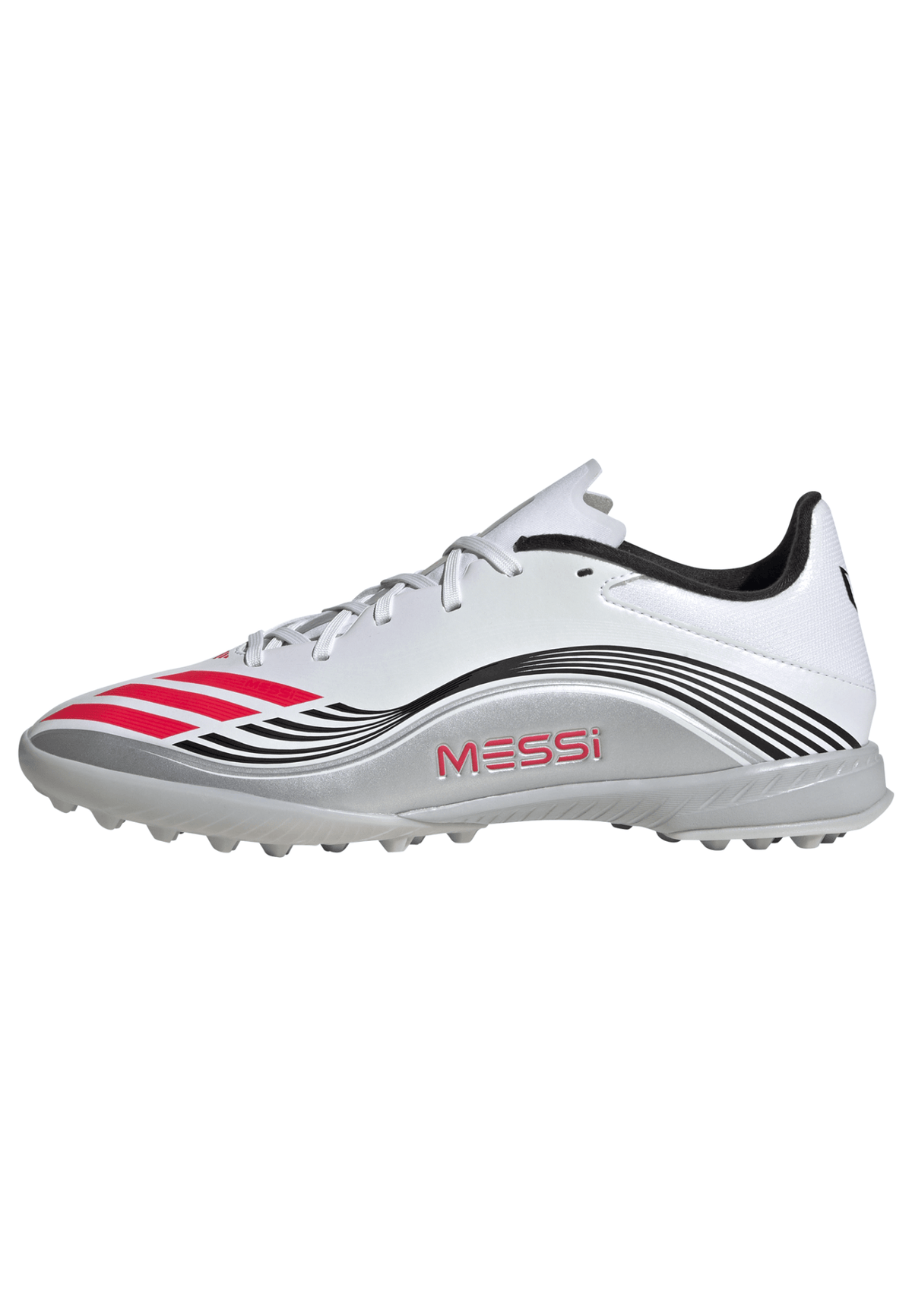 adidas F50 Messi League Turf Soccer Cleats - White/Red/Silver