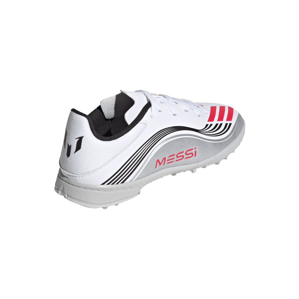 adidas F50 Messi League Turf Youth Soccer Cleats - White/Red/Silver