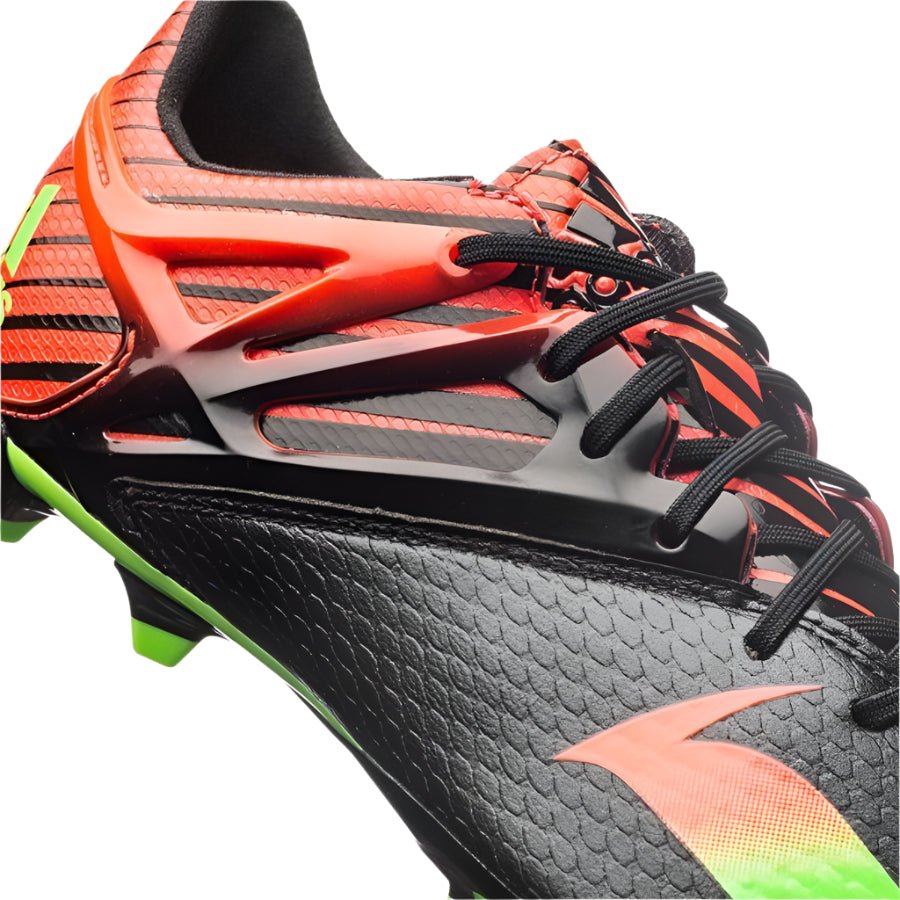adidas Messi 15.1 FG/AG Multi-Ground Youth Soccer Cleats - Black/Solar Green/Solar Red