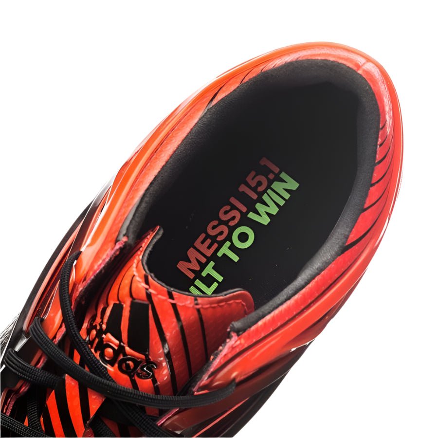 adidas Messi 15.1 FG/AG Multi-Ground Youth Soccer Cleats - Black/Solar Green/Solar Red