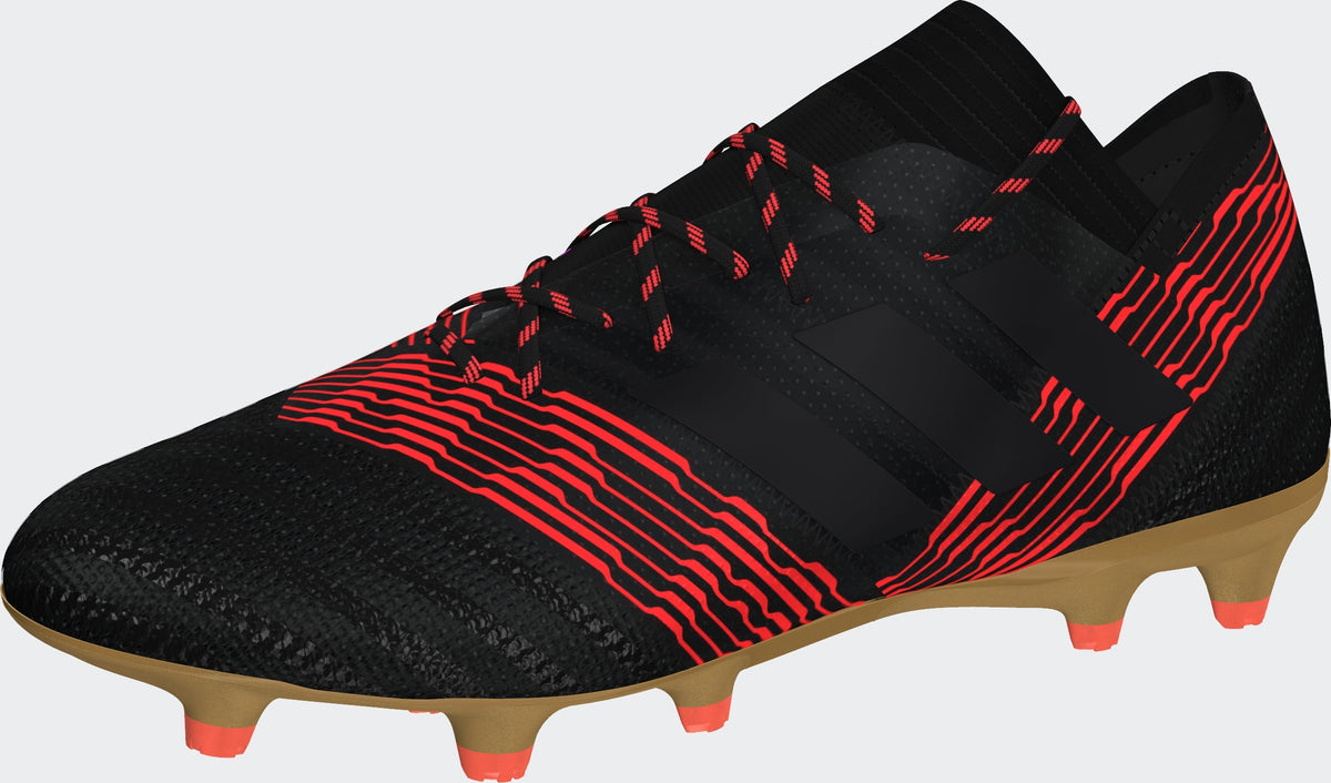 adidas Nemeziz 17.1 FG Firm Ground Soccer Cleats - Black/Solar Red