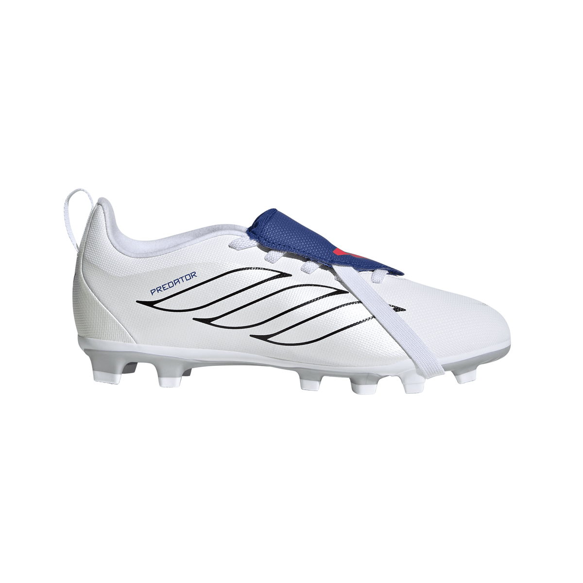 adidas Predator Club Fold-Over Tongue Elastic Laces Firm Ground/Multi Ground Youth Soccer Cleats - White