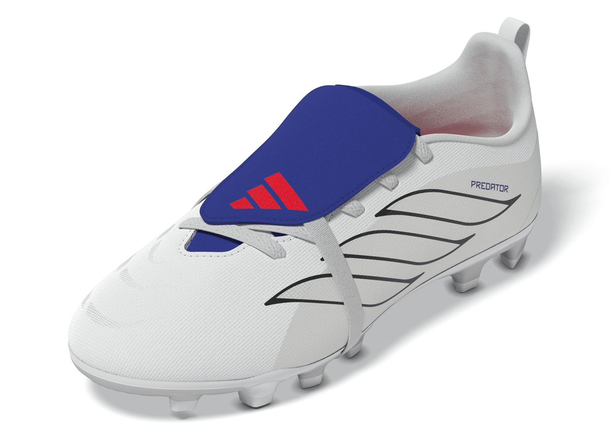 adidas Predator Club Fold-Over Tongue Elastic Laces Firm Ground/Multi Ground Youth Soccer Cleats - White