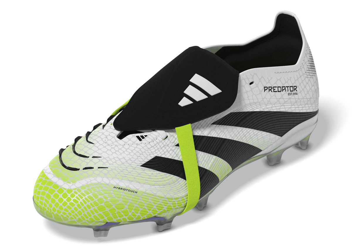 adidas Predator Elite Fold-Over Tongue Youth Firm Ground Soccer Cleats -White/Black