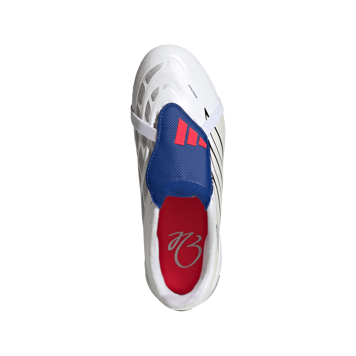 adidas Predator League Fold-Over Tongue FG Firm Ground Youth Soccer Cleats - White/Zero Metallic/Blue