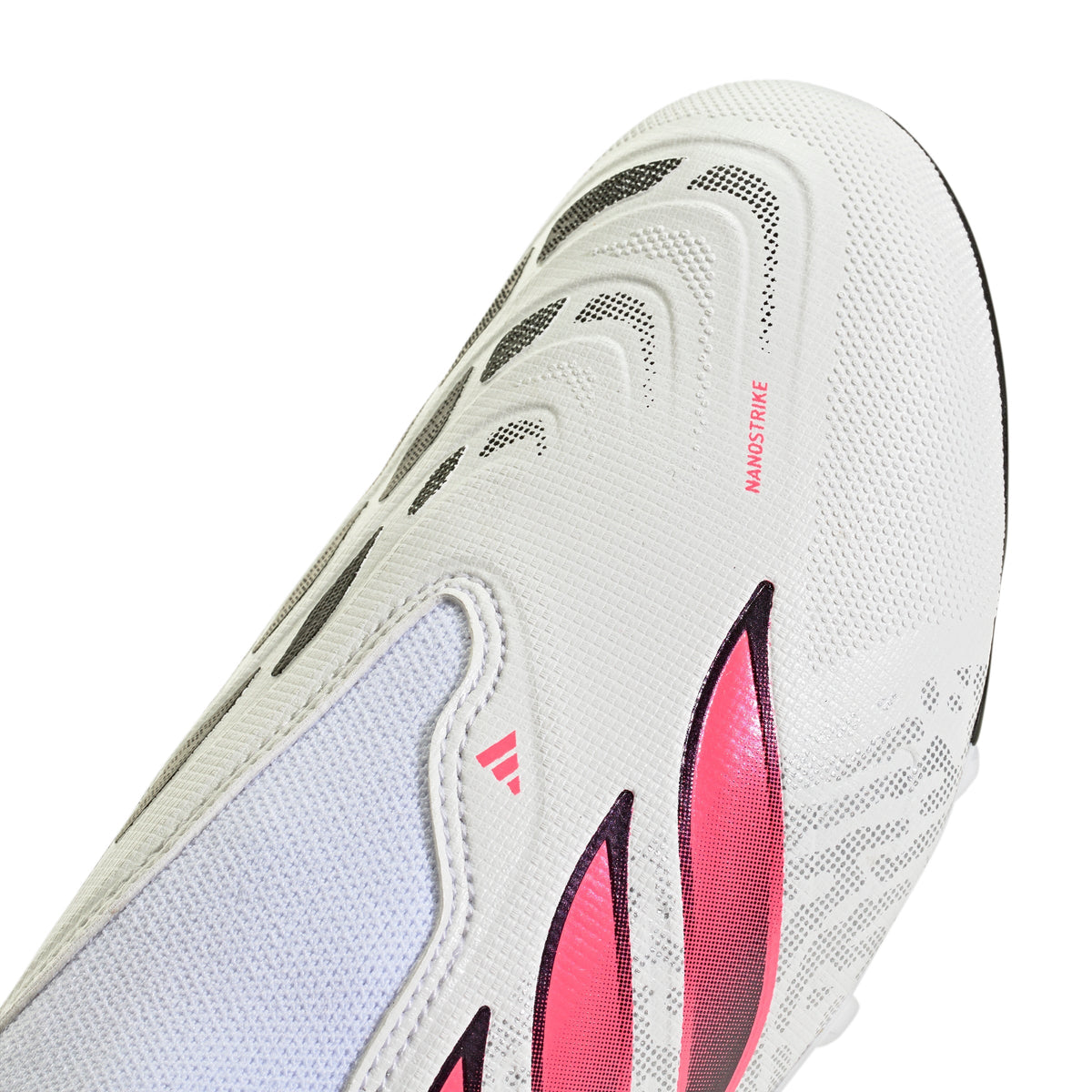adidas Predator League Laceless Firm Ground Youth Soccer Cleats - White/Solar Turbo/Black