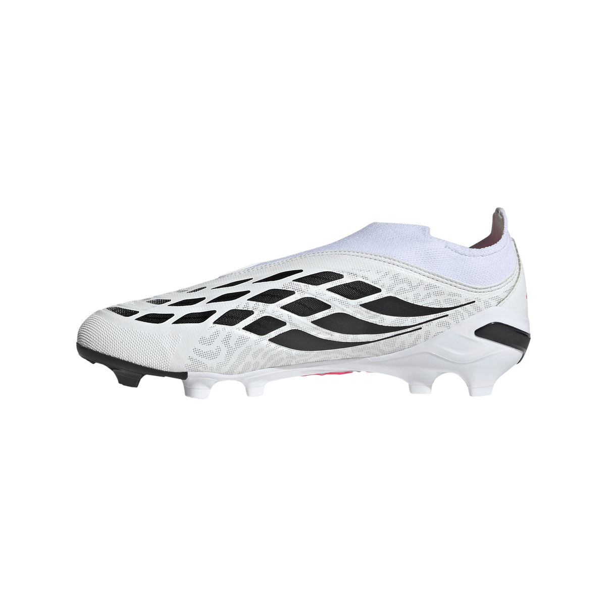adidas Predator League Laceless Firm Ground Youth Soccer Cleats - White/Solar Turbo/Black