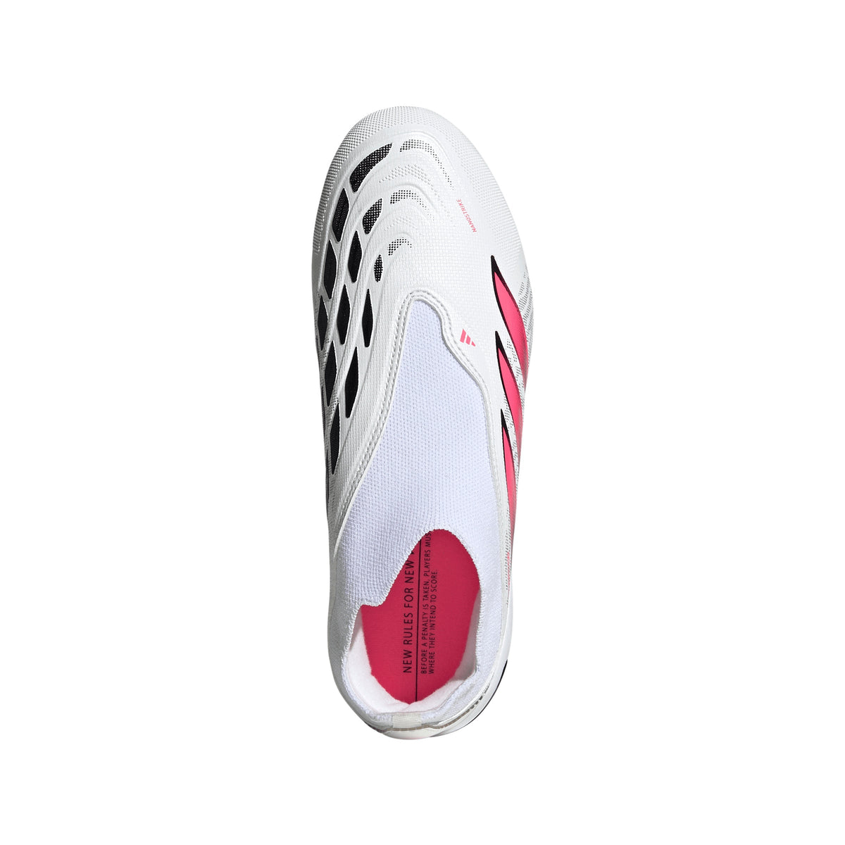 adidas Predator League Laceless Firm Ground Youth Soccer Cleats - White/Solar Turbo/Black