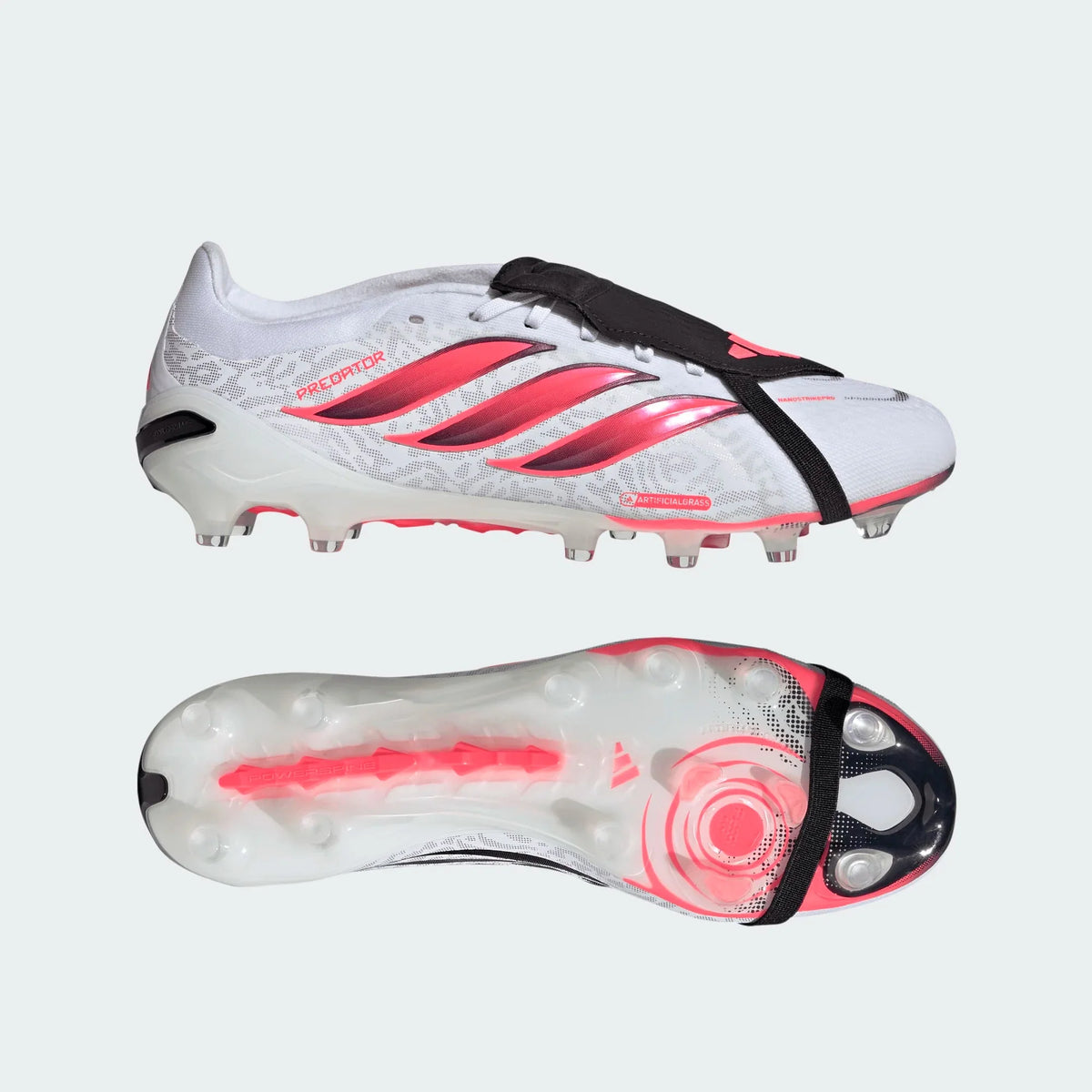 adidas Predator Pro Fold-Over Tongue Artificial Ground Men's Soccer Cleats - White/Solar Turbo/Black