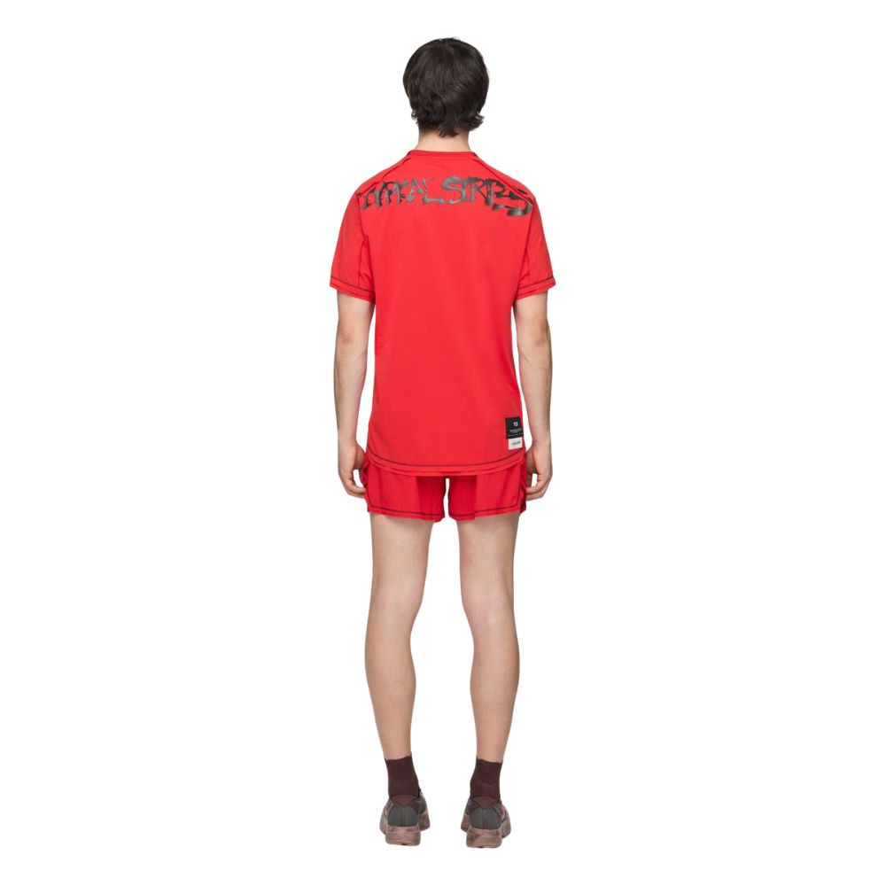Y-3 Chito Graphic Running Short Sleeve Men's T-Shirt :Scarlet
