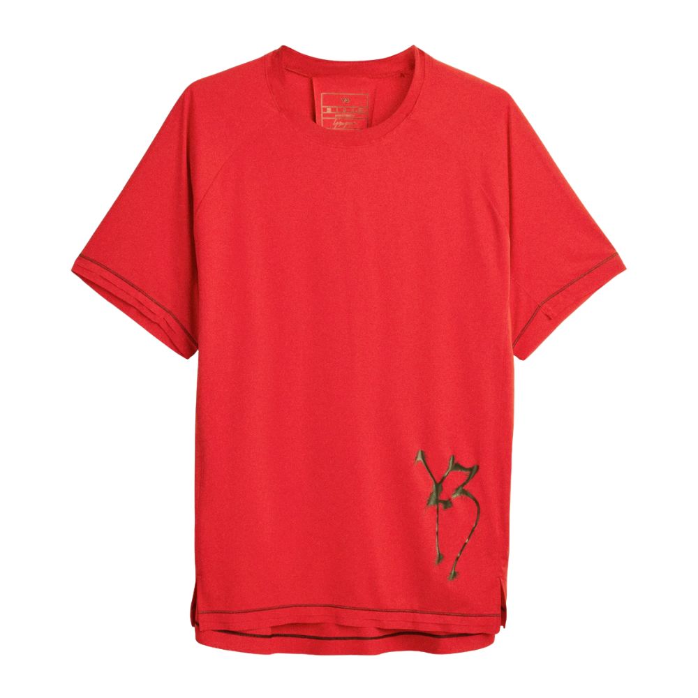 Y-3 Chito Graphic Running Short Sleeve Men's T-Shirt :Scarlet