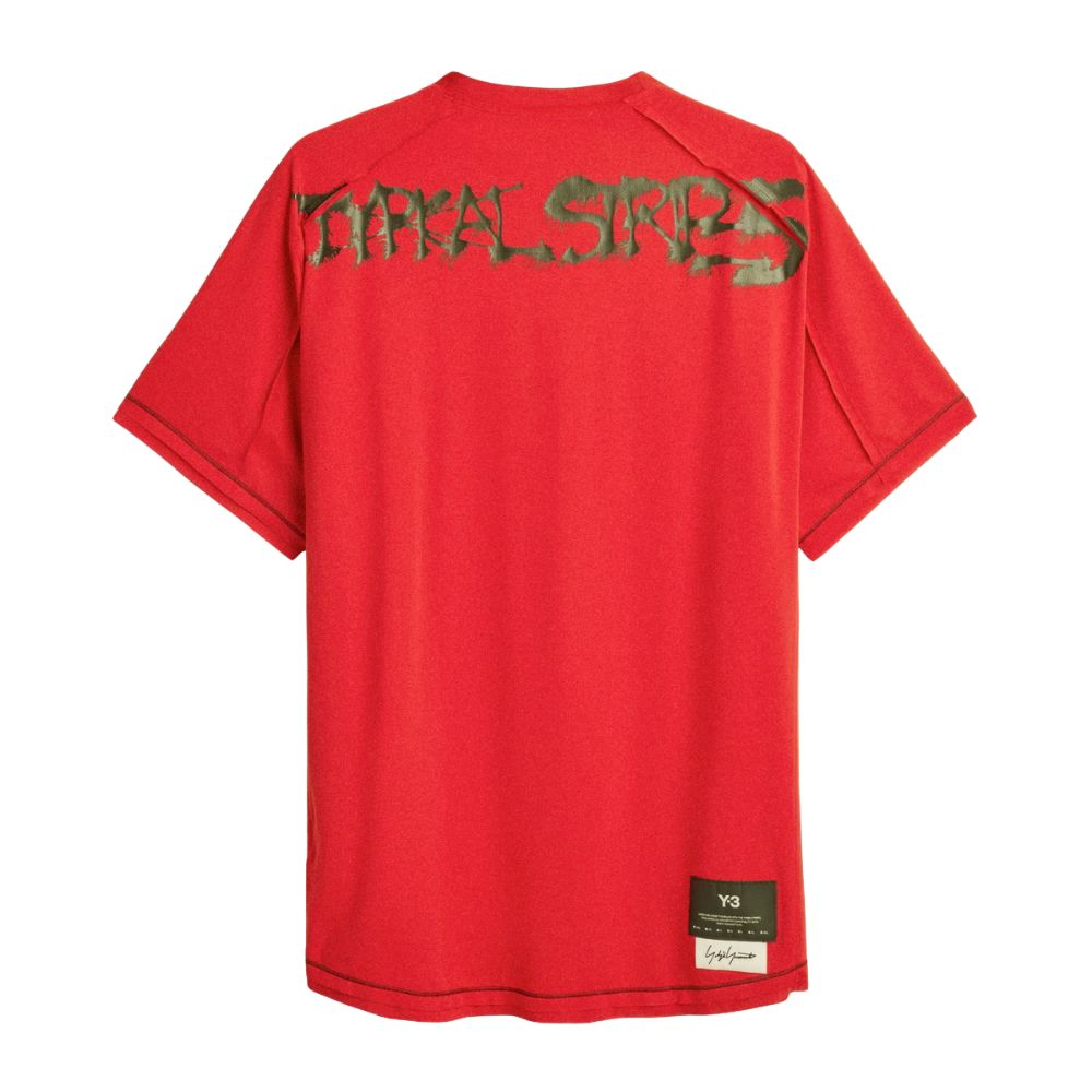 Y-3 Chito Graphic Running Short Sleeve Men's T-Shirt :Scarlet