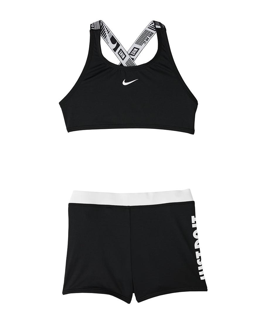 Girls' Crossback 2Piece Swimsuit :Black