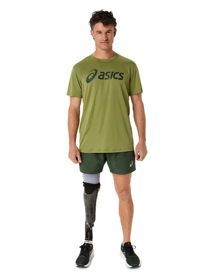 Men's Silver Asics Top :Cactus | Rain Forest