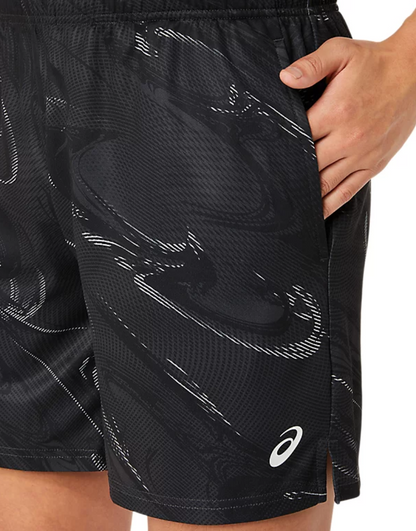 Suminagashi Motif Print 7 inch Shorts :Graphite Grey