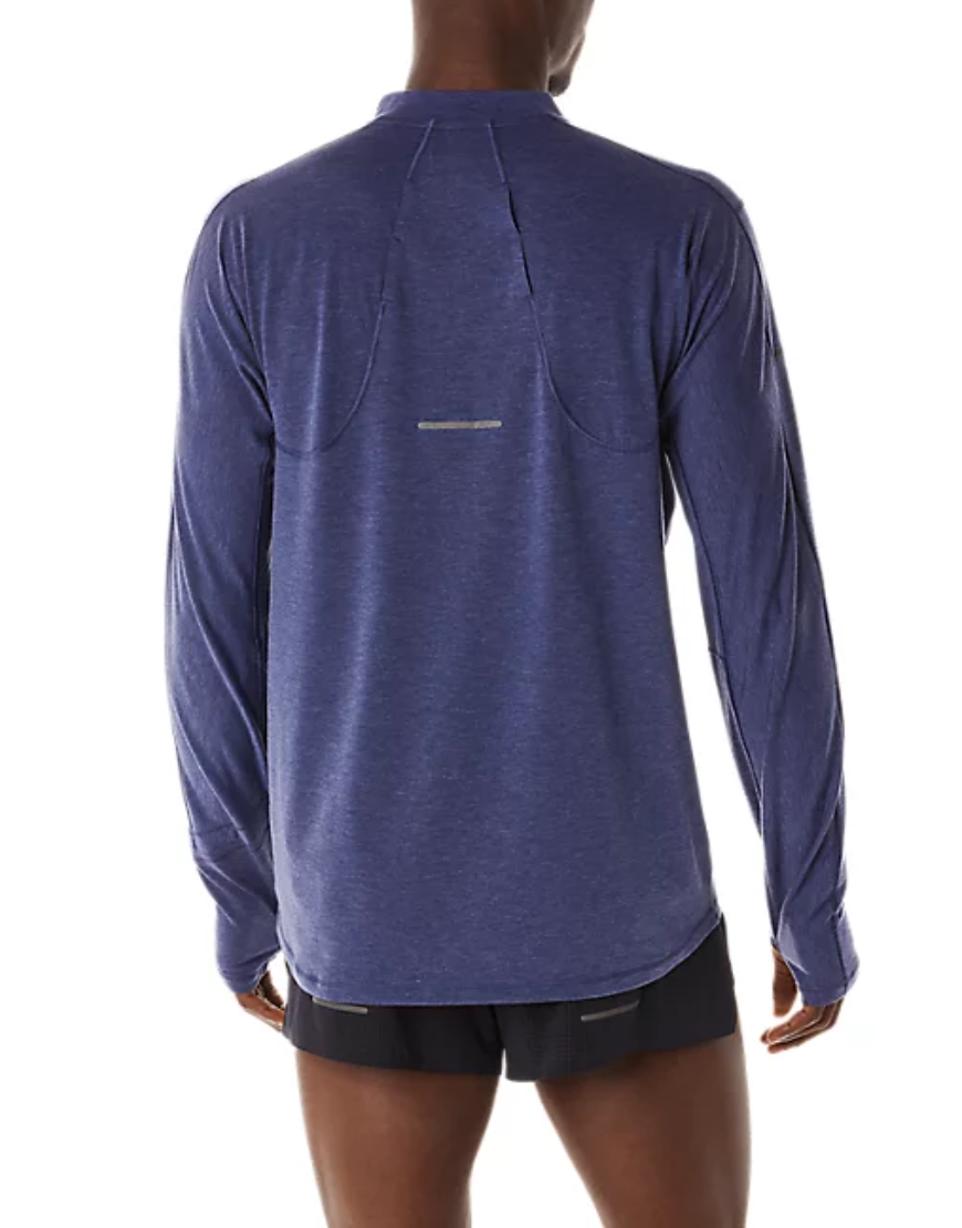 Men's Metarun 1/2 Zip Long Sleeve Top: Indigo Blue