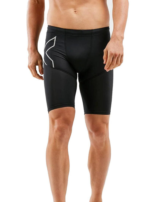 Men's 2XU Aero Vent Compression Shorts :Black | Silver Reflective