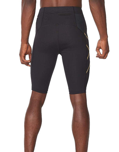 Men's 2XU Light Speed Compression Shorts :Black | Gold Reflective