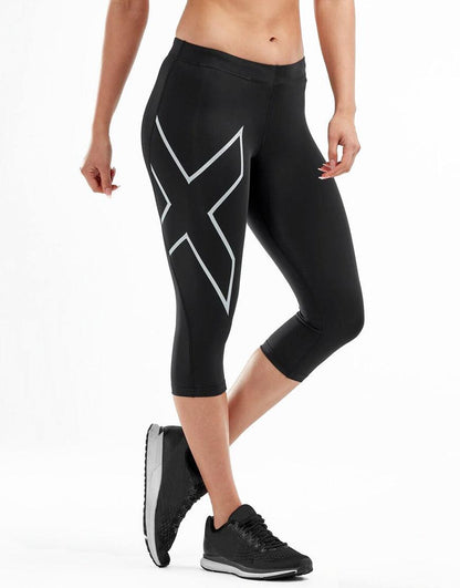 Women's 2XU Compression ¾ Tights :Black | Silver