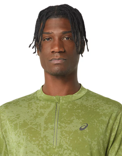 Men's Metarun Pattern 1/2 Zip Short Sleeve Top: Cactus