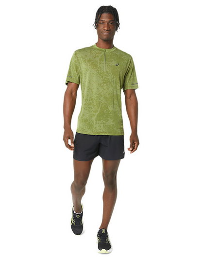 Men's Metarun Pattern 1/2 Zip Short Sleeve Top: Cactus