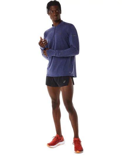 Men's Metarun 1/2 Zip Long Sleeve Top: Indigo Blue