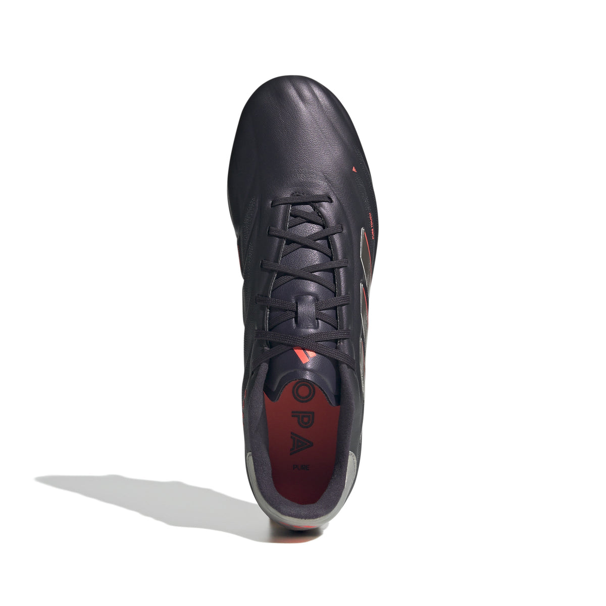 adidas Copa Pure 2 Elite Firm Ground Soccer Cleats - Black/Platin Metallic/Turbo