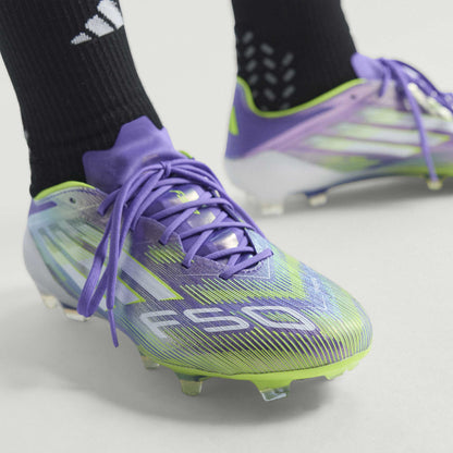 adidas F50 Elite Firm Ground Soccer Cleats- Purple/White/Lemon