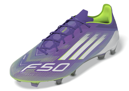 adidas F50 Elite Firm Ground Soccer Cleats- Purple/White/Lemon