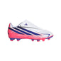 adidas F50 Hyperfast Club Velcro Firm Ground/Multi Ground Youth Soccer Cleats - White/Purple