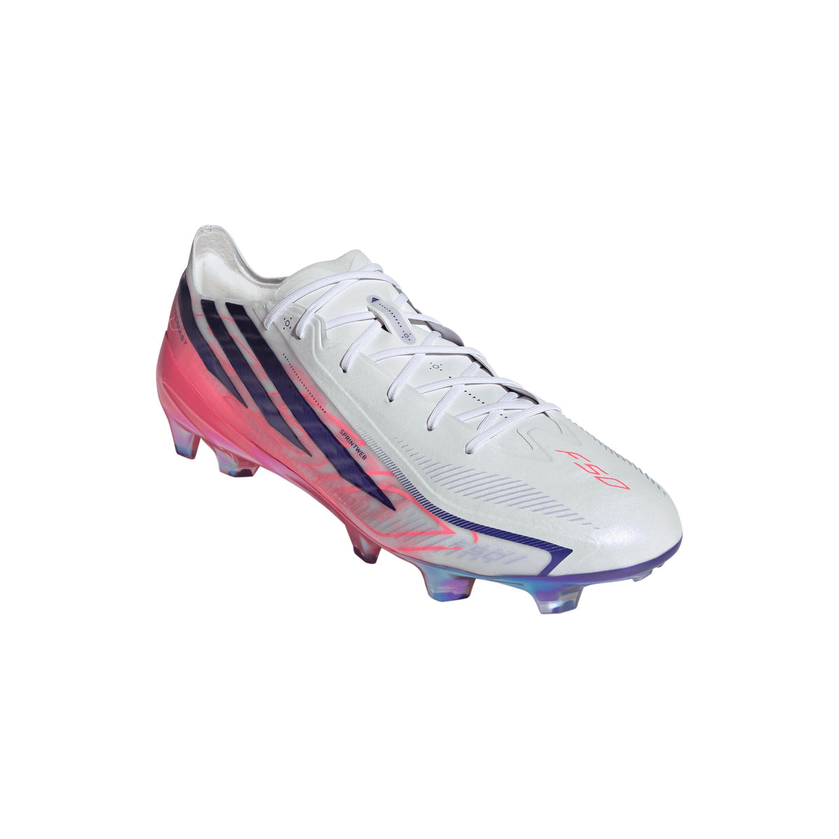 adidas F50 Hyperfast Elite Firm Ground Men's Soccer Cleats - White/Solar Turbo/Purple