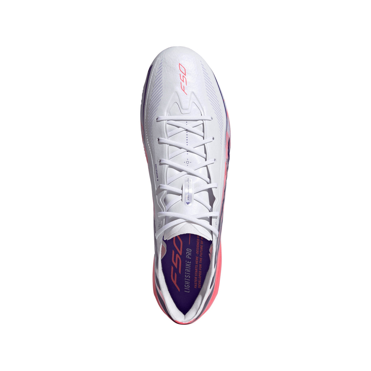adidas F50 Hyperfast Elite Firm Ground Men's Soccer Cleats - White/Solar Turbo/Purple
