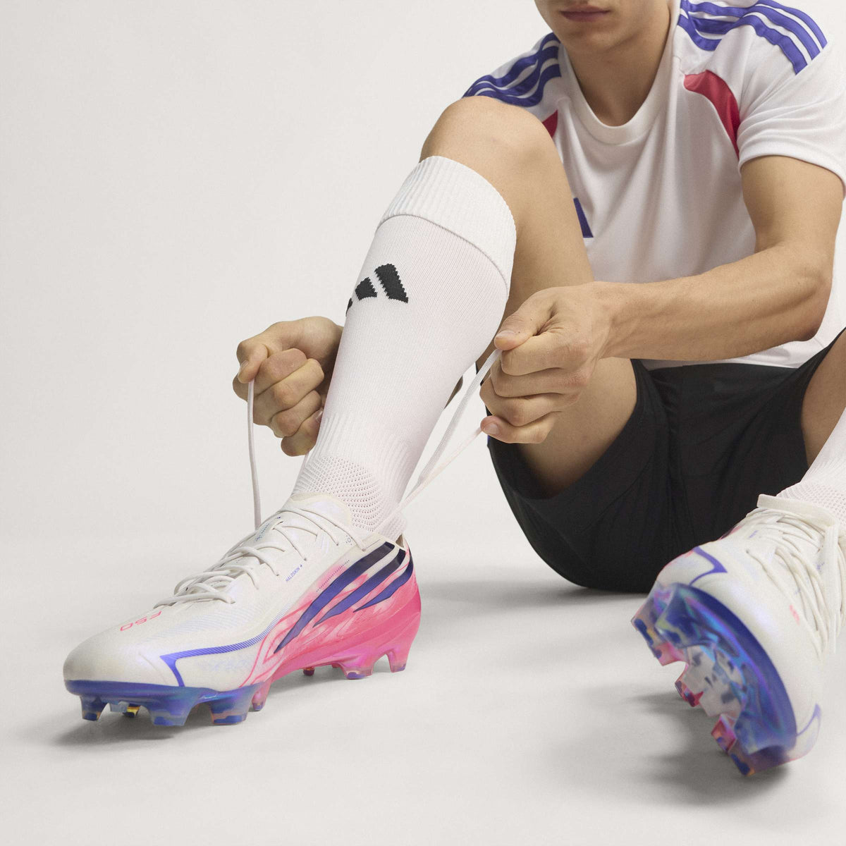 adidas F50 Hyperfast Elite Firm Ground Men's Soccer Cleats - White/Solar Turbo/Purple