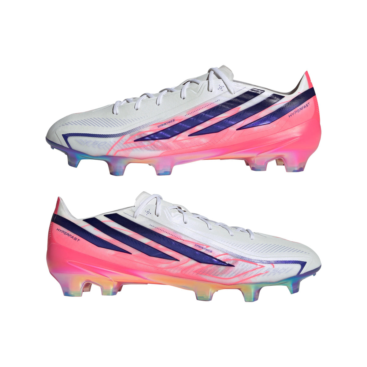 adidas F50 Hyperfast Elite Firm Ground Men's Soccer Cleats - White/Solar Turbo/Purple