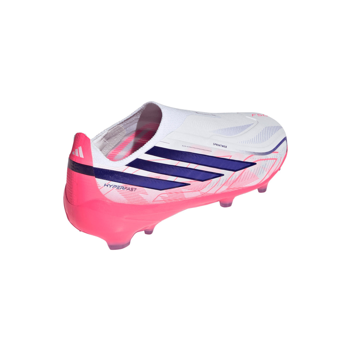 adidas F50 Hyperfast Elite Laceless Firm Ground Youth Soccer Cleats - White/Purple